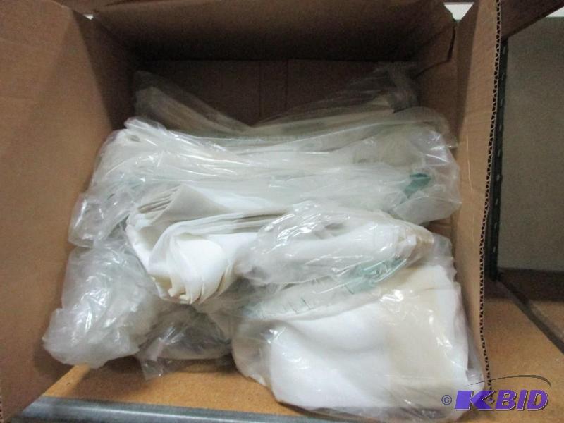Box of hotel shower curtains...