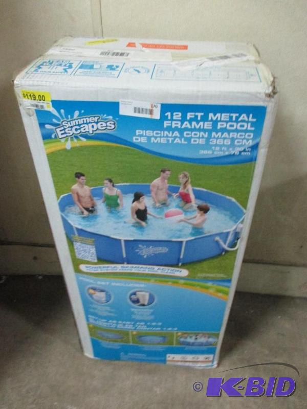 12 ft metal frame pool...