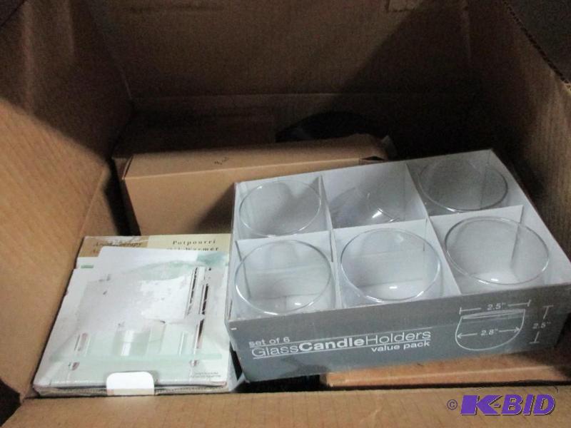 box of candle stuff...