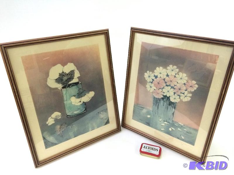 lot 6 image: Two Prints - Signed - of Flowers