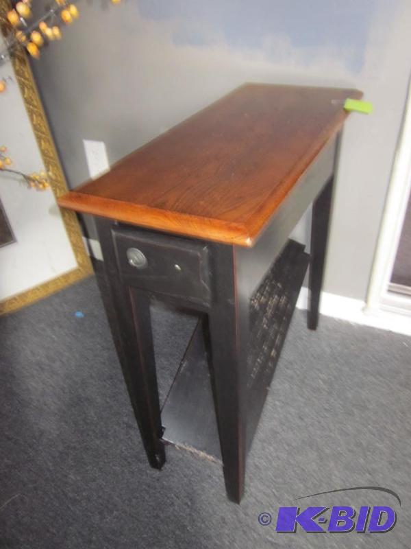 Small solid wood rectangular side table, wood...