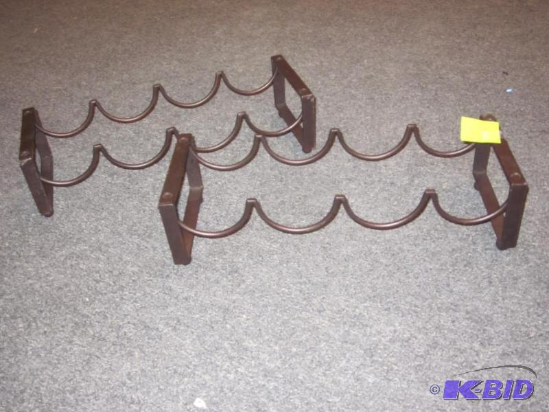 Pair of metal wine racks.&nbsp  &nbsp  &nbs...