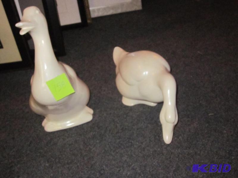 Pair of large 12 inch ceramic ducks. &nbsp ...