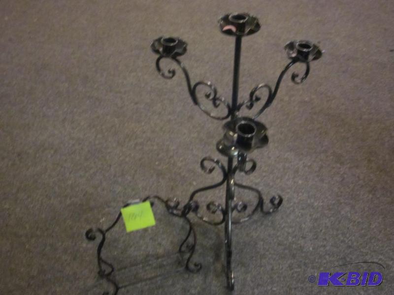 Pair of metal candle stands.&nbsp  &nbsp  &...