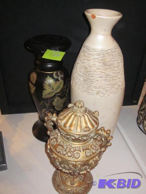 Lot of (3) decorative vases.  &nbsp  &nbsp ...