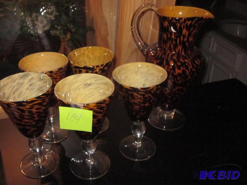 Leopard print glass serving set.&nbsp  &nbsp...
