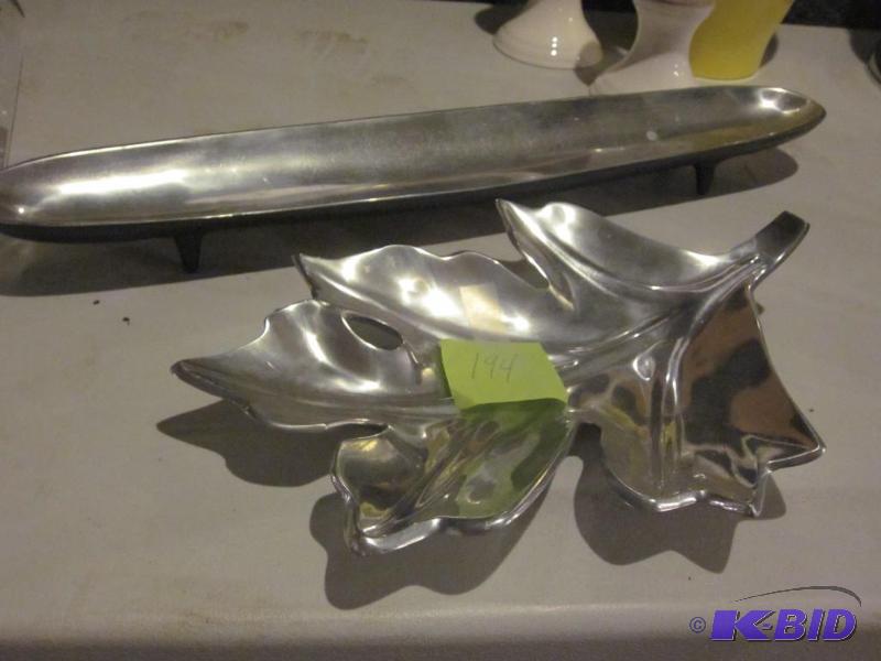 Pair of metal decorative serving dishes.&nbsp...