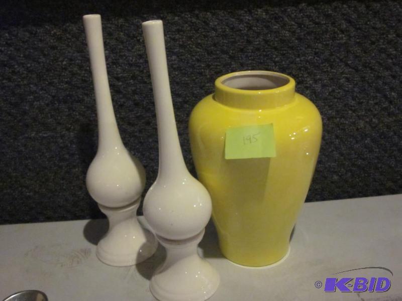 Lot of (3) ceramic vases.&nbsp  &nbsp  &nbs...