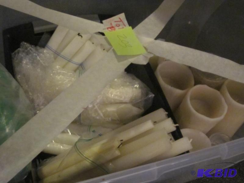 Large bin of candles.&nbsp  &nbsp  &nbsp...