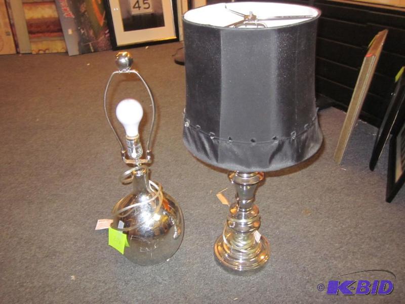 Pair of metal table lamps.&nbsp  &nbsp  &nb...