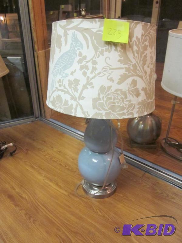Decorative baby blue lamp with shade.&nbsp  ...