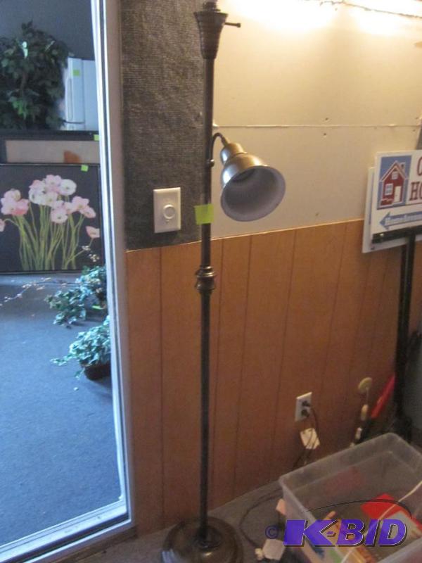 Rustic bronze metal tall corner lamp.&nbsp  ...