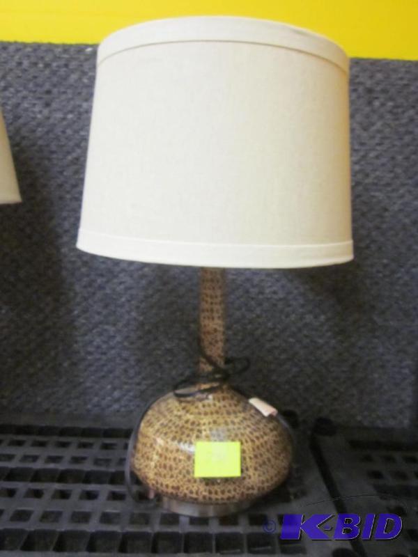 Faux reptile pattern modern base lamp with sh...