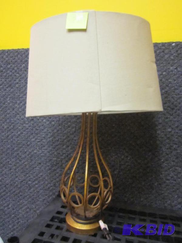 Metal gold gilded lamp with shade.&nbsp  &nb...