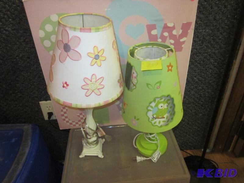 Pair od Child lamps and artwork.  &nbsp  &nb...