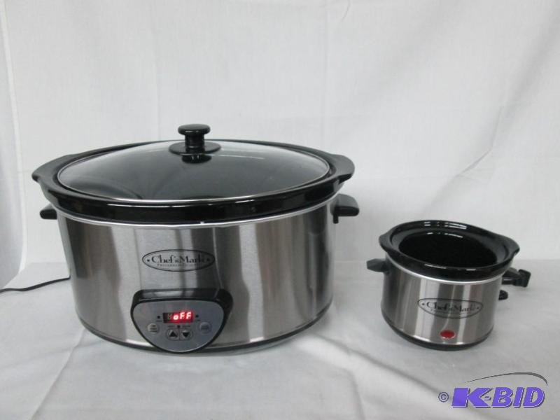 lot 21 image: Chefs Mark 6.5-qt. Slow Cooker w Mini