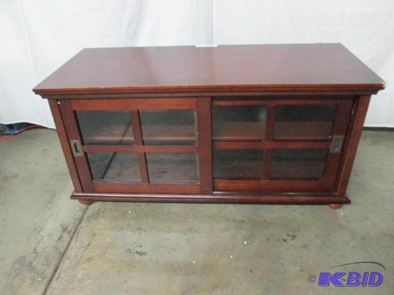 lot 4 image: McLeland Design Sliding-Door TV Stand