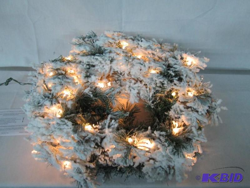 lot 49 image: McLeland Design 24 Flocked Pine Wreath