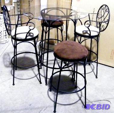 lot 103 image: Pair of Bistro Bar Stools - Metal stools - 16...