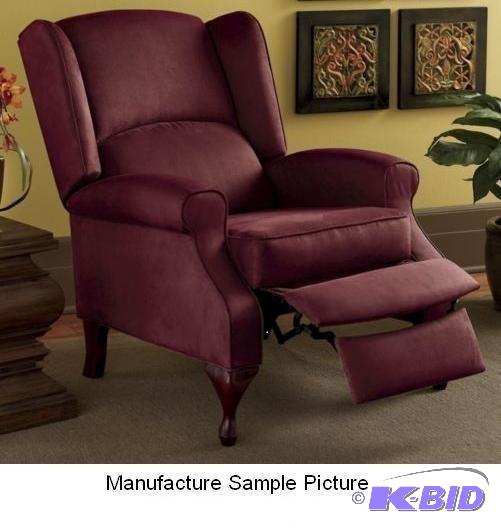 lot 131 image: Burgundy Exclusive Pushback Recliner - Has ea...