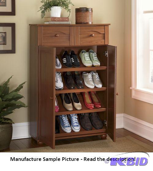 lot 158 image: Shoe Cabinet - Oak Finish -&nbspKeep your fa...