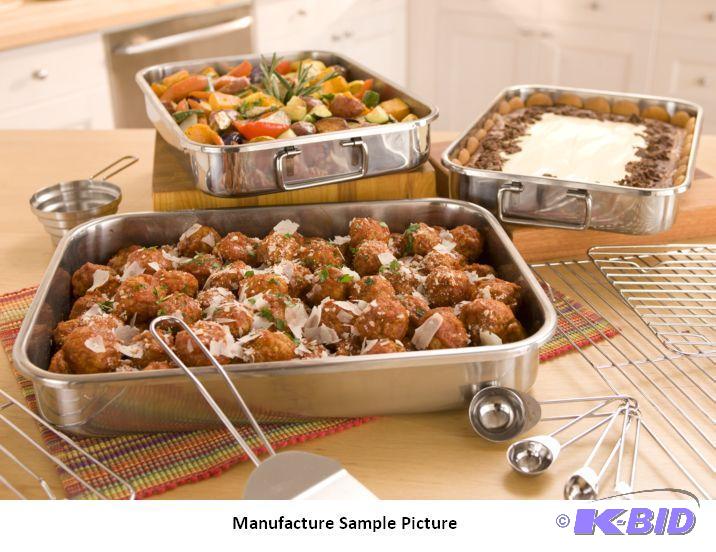 lot 167 image: 11 Piece Roast Pan Set - 3 roaster pans - 2 g...