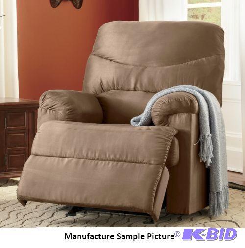 lot 19 image: Light Brown Microfiber Arcadia Recliner by Ac...