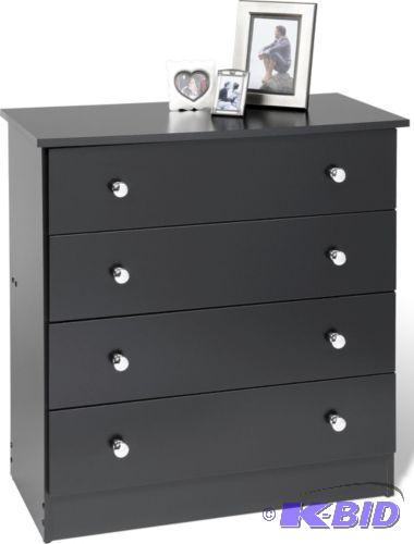 lot 40 image: Four Drawer Chest - Black -&nbspGain extra s...