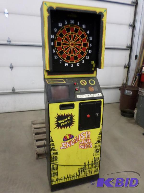 lot 32 image: English Mark Darts Electronic Dart Board Syst...