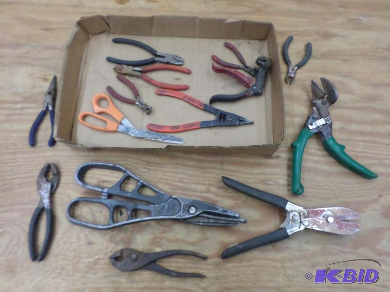 lot 53 image: Lot Of Misc Shears, Pliers, Snips, Etc...