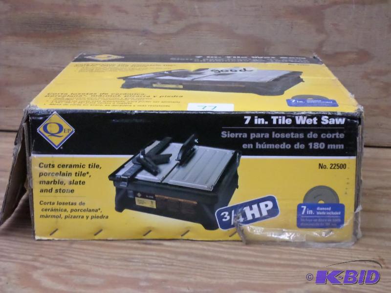 lot 78 image: Qep 34HP 7" Tile Wet Saw, Works...