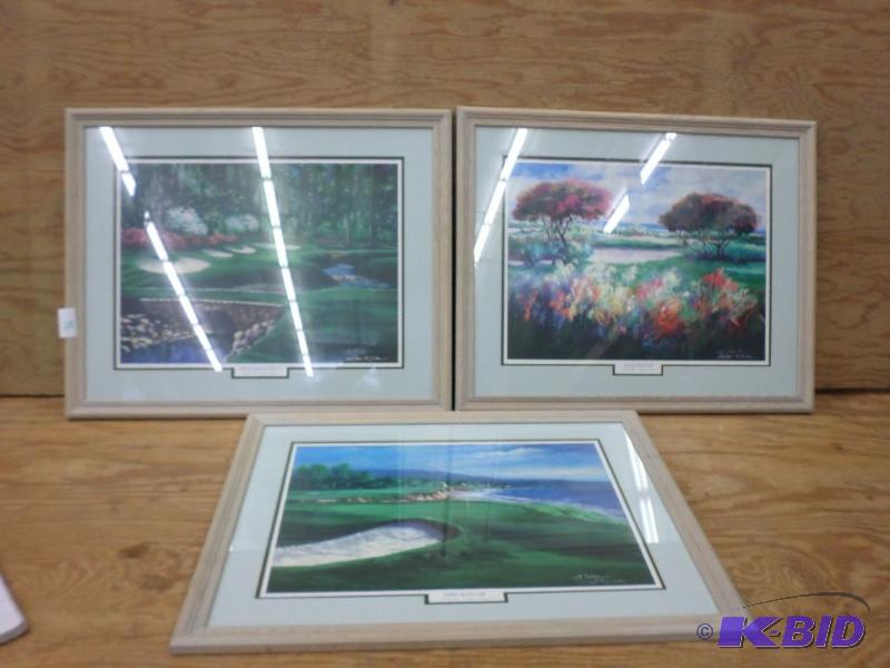 lot 96 image: Lot Of (3) B. Sikes Framed Numbered Prints---...