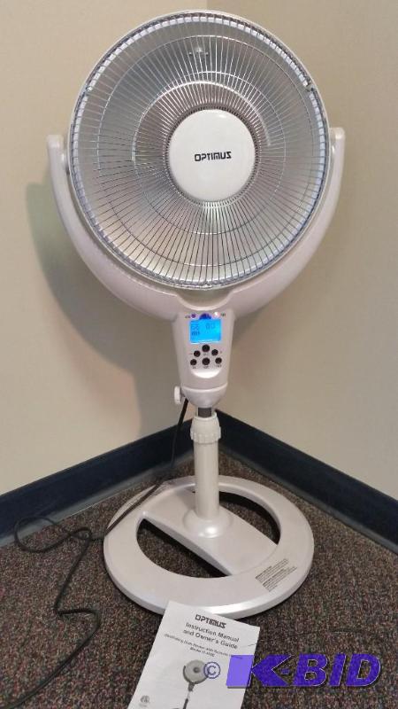 Optimus H-4501 14 Oscillating Pedestal Digital Dish Heater  White No remote