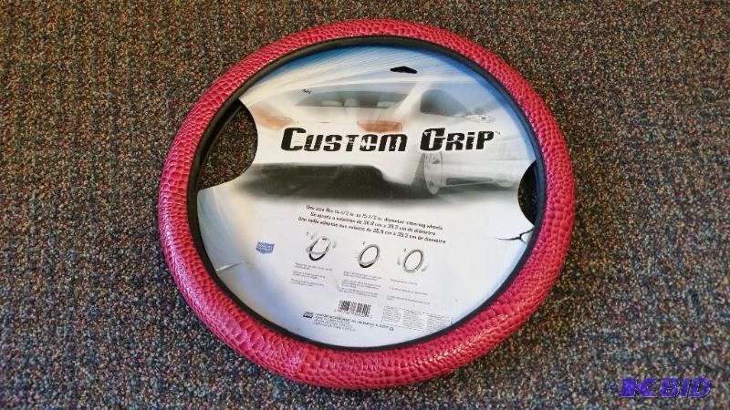 Custom Grip Faux Leather Pink Steering Wheel Cover