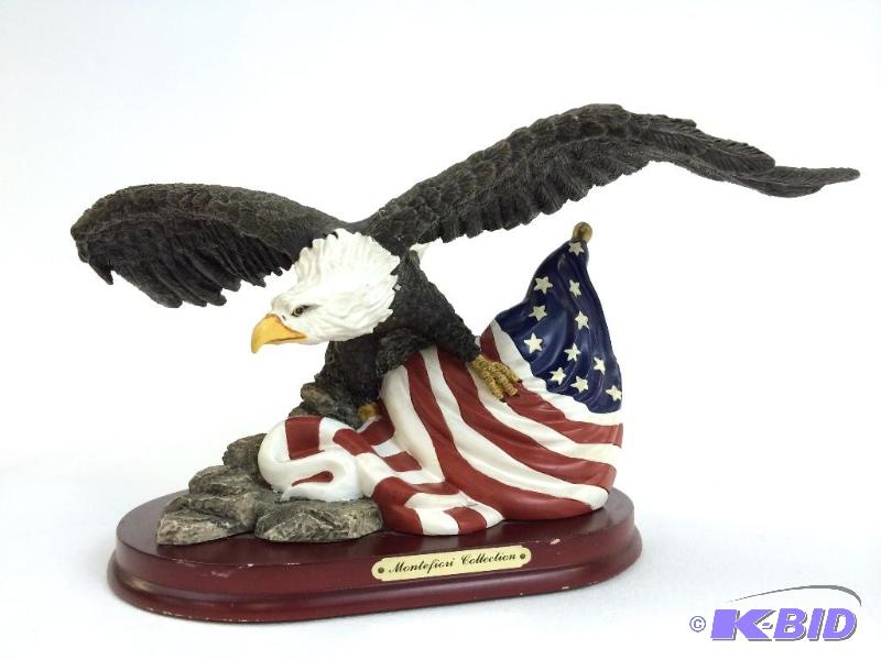 Elk Fantasy Knife in the box with an Eagle Statue