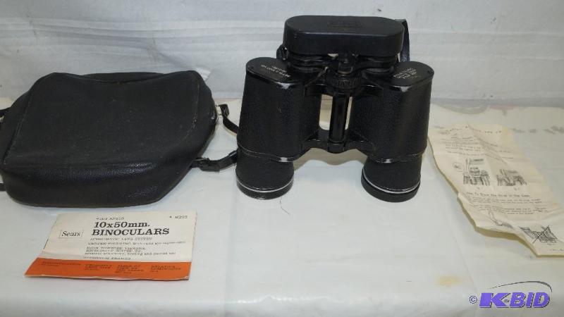 lot 120 image: Vintage Sears Wide Angle 10 x 50 Binoculars