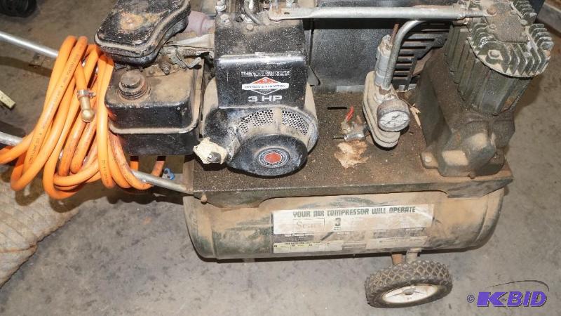 lot 22 image: Sears 3 HP Gas Driven Air Compressor
