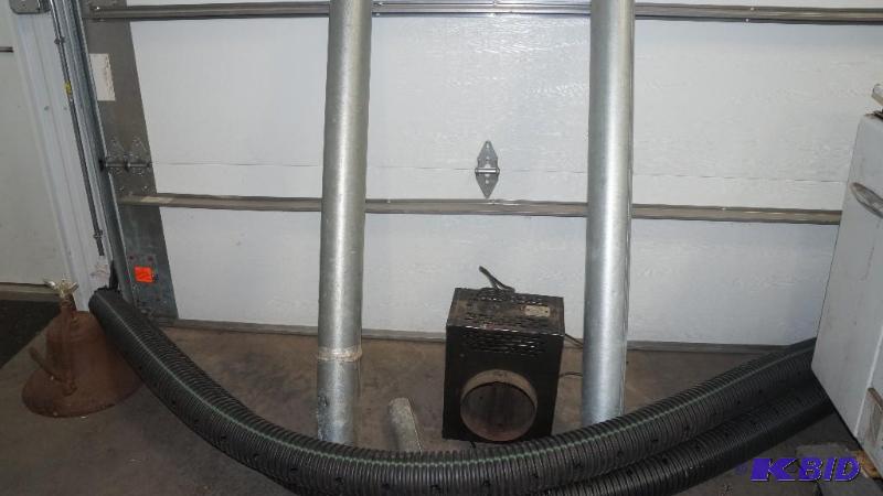 lot 54 image: Miracle Heater, Drain Tile Tubing, 2 Stove Pipes, Gas Vent & Large Tarp