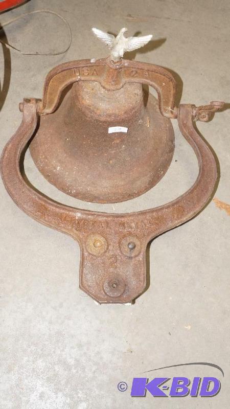 lot 58 image: Vintage Church  School Bell with Original Mounting Bracket