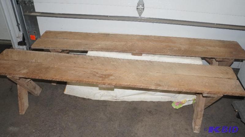 lot 80 image: 2 Wood Benches