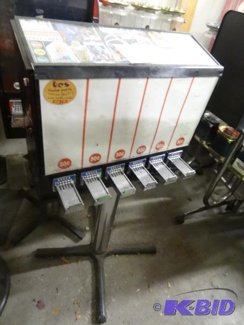 6 column sticker vending machine. No keys or ...