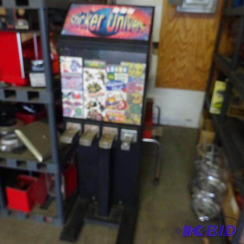 4 column sticker machine. No keys....