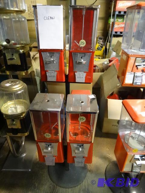4 head bulk machines on stand. No keys or loc...