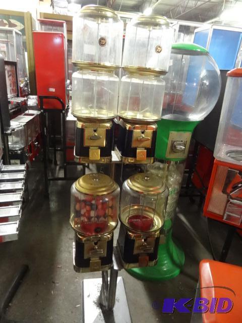 4 head buk dispenser on stand. No lock or key...
