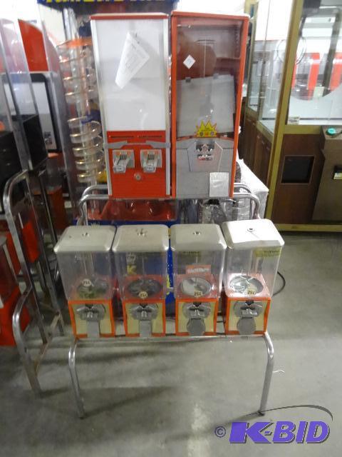Bulk rack. 5 bulk dispensers and 2 column sti...