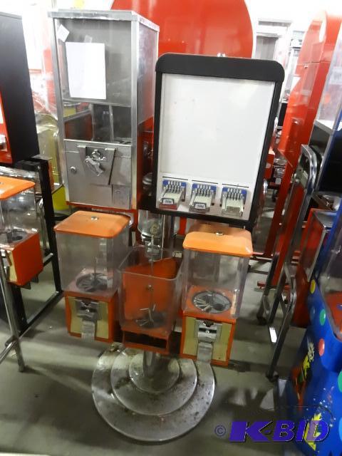Bulk rack. 4 bulk dispensers and 3 column sti...