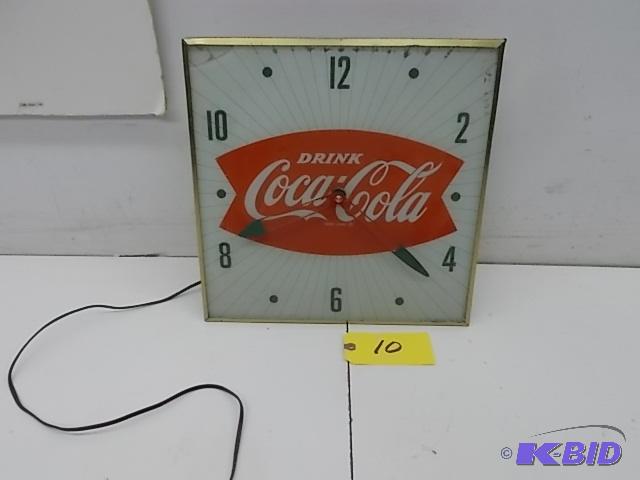 lot 10 image: Drink Coca-Cola Clock, 15", Needs Light ...