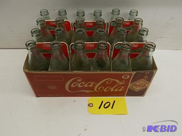 lot 101 image: (24) Coca-Cola Bottles (6) 4 pk. Carriers, &a...
