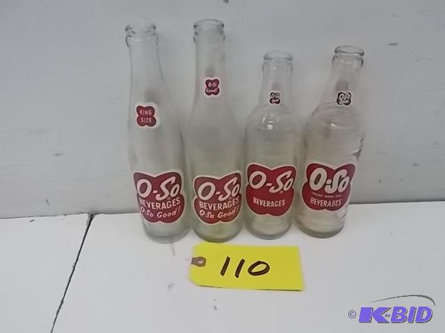lot 110 image: (4) Asstd O-So Beverages 10 oz. Bottles...
