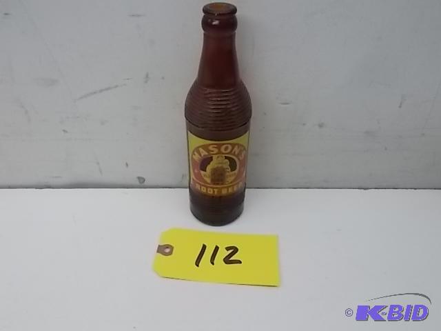 lot 112 image: Mason Rootbeer 10 oz. Bottle...